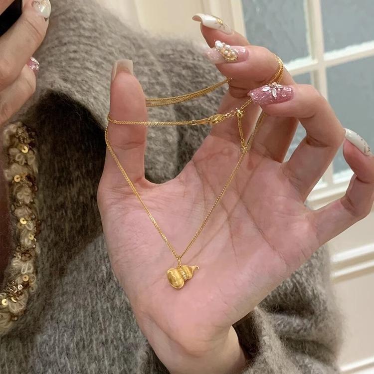 Exquisite and Sophisticated Antique Brushed Pumpkin Gourd Necklace for Women