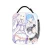 Emilia Rem Duo ReZero Lunch Bag  Portable Zipper Lunch Box Child Picnic Print Cooler Bag Kawaii Oxford Thermal Lunch Bags