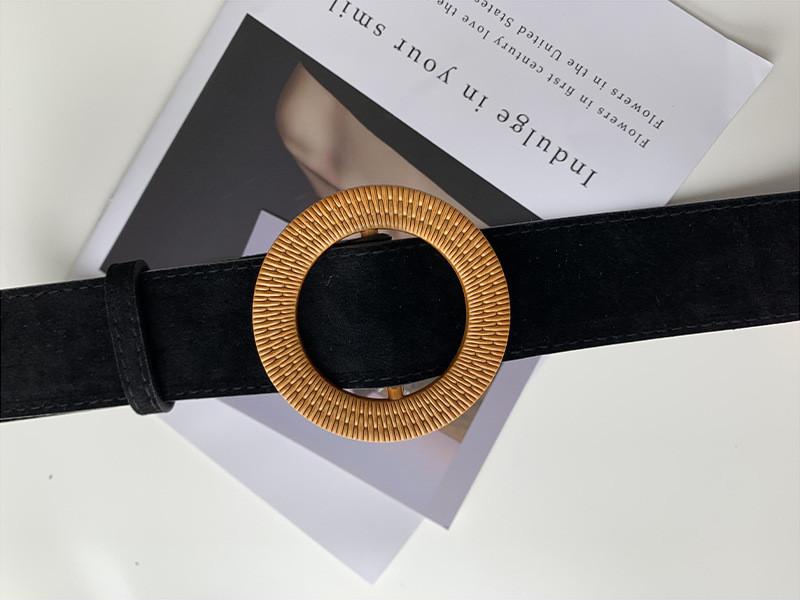 Fashionable Women's Wide Faux Leather Belt In Black With Smooth Round Closure