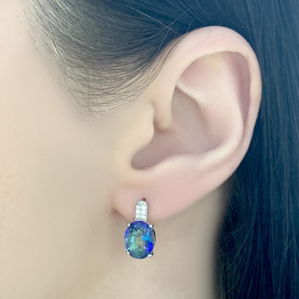 Silver Earrings with Mystic Topaz 3.457ct (1913116)
