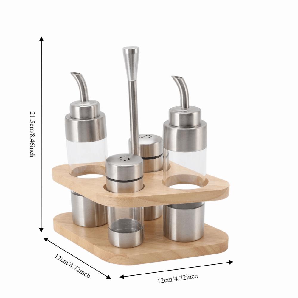 4-Pack 304 Stainless Steel Seasoning Containers Condiment Pots Olive Oil /Salt/Pepper