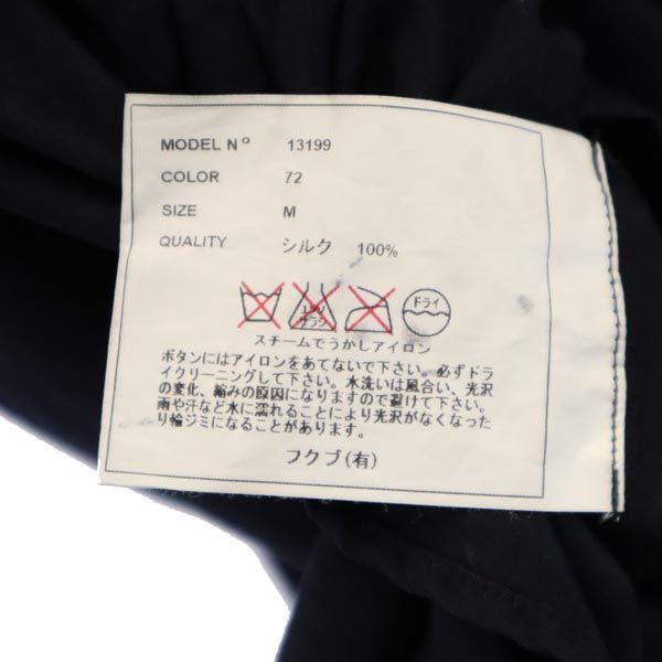 YAECA silk Long sleeve shirt one piece M Navy system Women Used