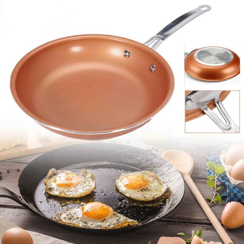 Nonstick Copper Frying Pan 8/10/12 Inch Cooking Pan Skillet Saucepan  Breakfast