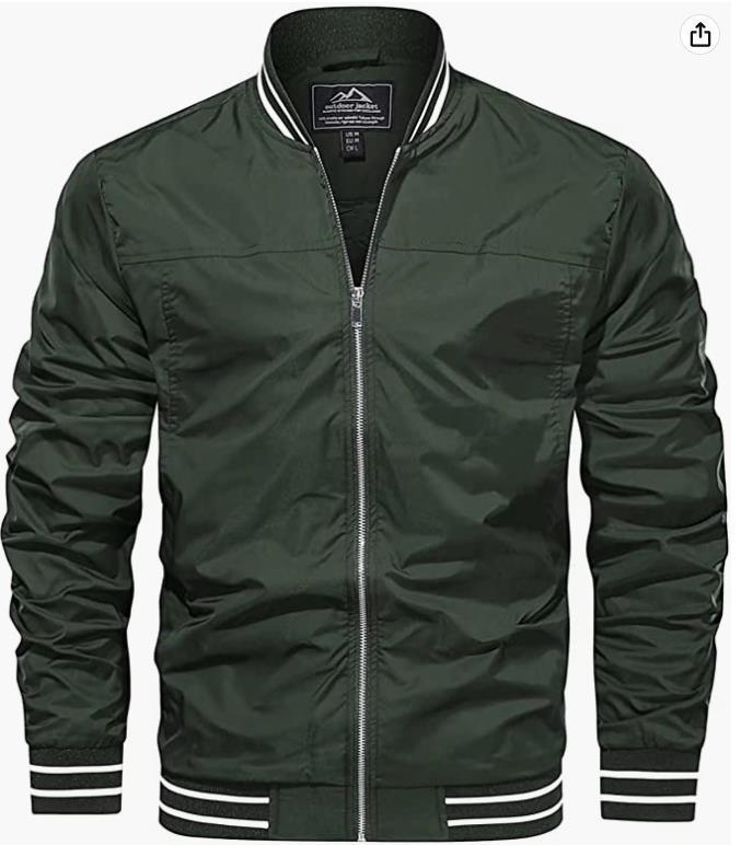 Chaqueta Bomber Ligera Cortavientos para Hombre - Ropa Exterior Casual Talla Europea