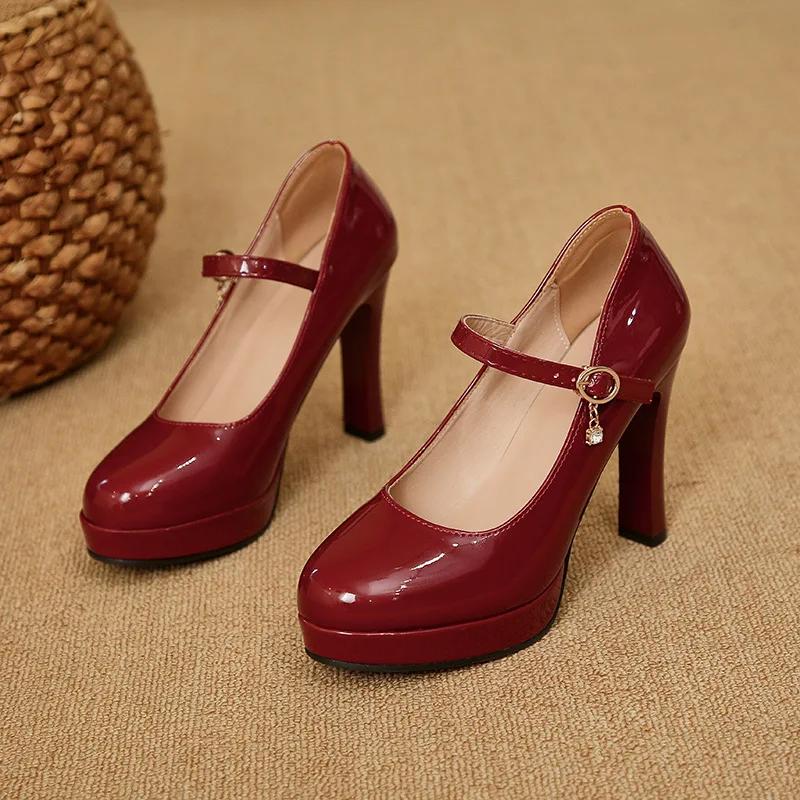 Fashion Comemore Elegant Women High Heel Shoes Spring Autumn Fashion Platform Pumps Single Shoes Solid Color Party Dress Heels Women