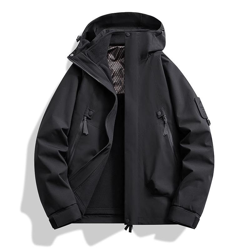 2025 Women's Windproof Fleece-Lined Detachable 3-in-1 Short Shell Jacket for Autumn & Winter Mountaineering