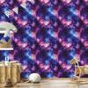 Watercolor Galaxy Wallpaper In Violet, Blue, Indigo and Plum 50x1000