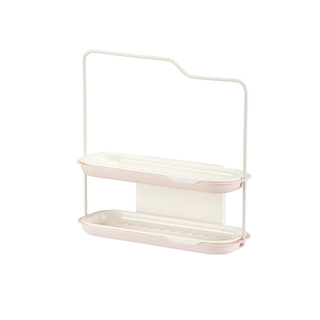 Putztuchständer Küchenutensilien Abtropffläche Spülbecken Aufbewahrung Handtuch Geschirrspülschwamm Spülbecken Doppellagiger Haken Wandaufhängung Aufbewahrung