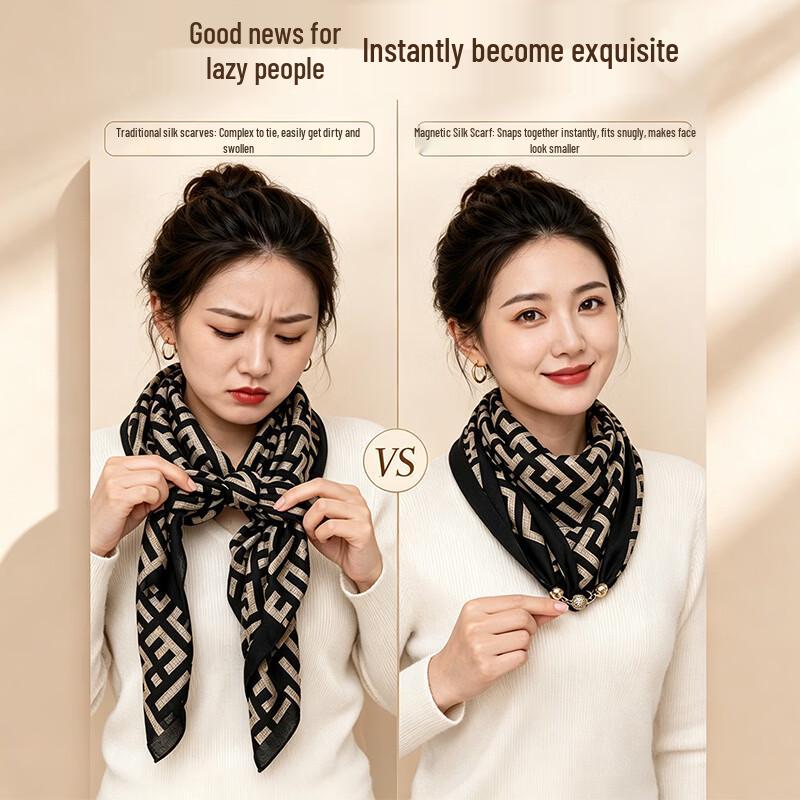 FitonTon Women's Elegant Magnetic Scarf