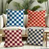 Fashion Checkerboard Plaid Cushion Cover Silky Short Plush Invisible Zipper Dustproof Sofa Pillow Case for Home Decor