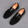 Fashion Fashion New Men's Suede Leather Flats Shoes Male Designer Comfortable Penny Loafter Homecoming Wedding Dress Footwear