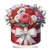 5D DIY Diamantkunst Tischdekorationen Acryl Sonderform Hund und Rote Rose Strasssteine Schreibtischornamente Schlafzimmer Tischdeko
