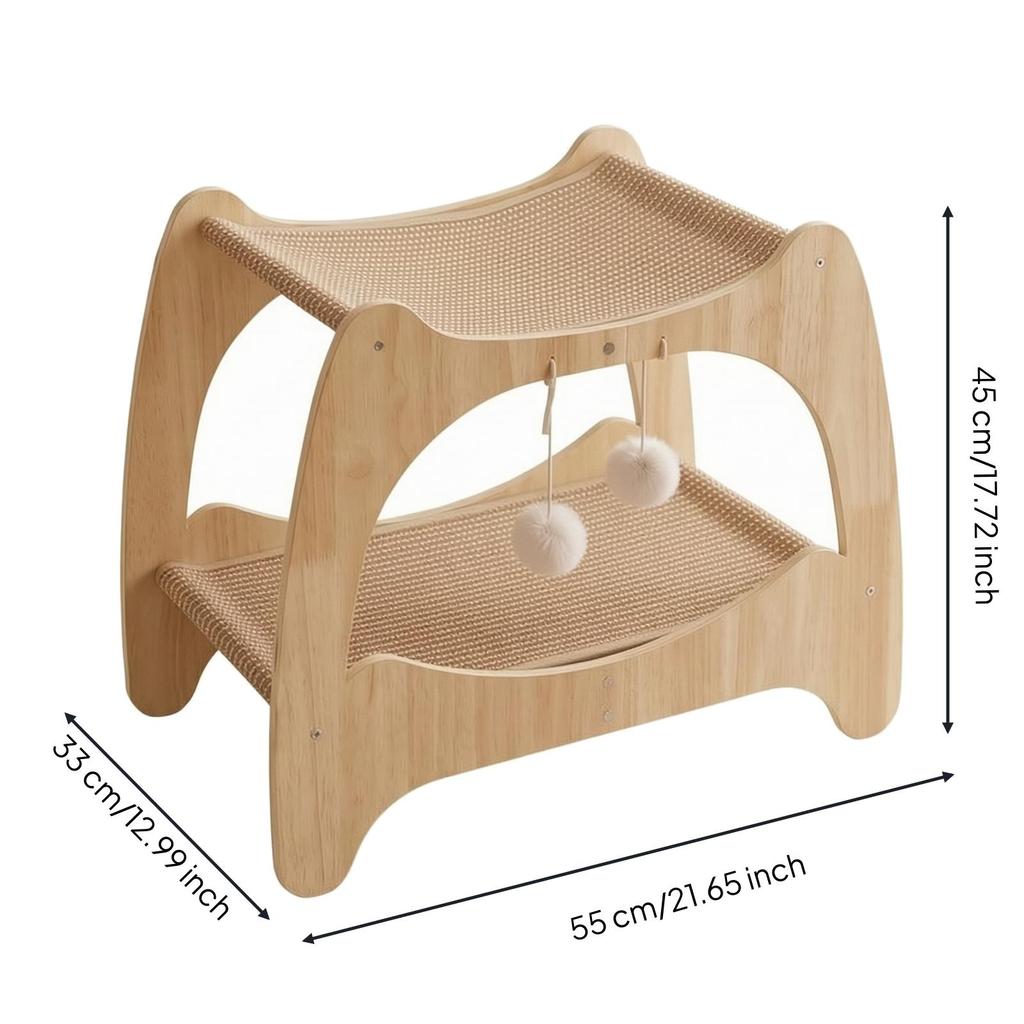 Two-Level Cat Furniture Piece Compact Resting Den with Scratching Levels