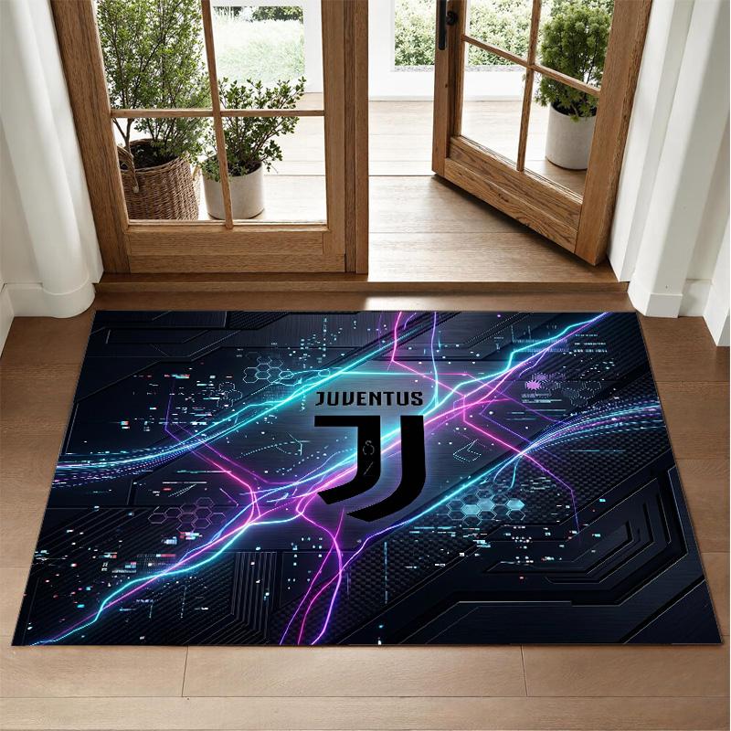Juventus FC Design Crystal Velvet Rug Soft Decorative Mat for Bedroom Entrance