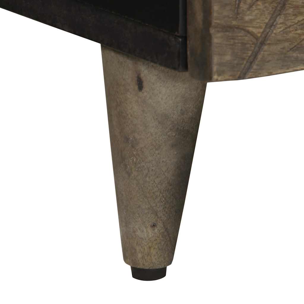 Coffee Table Light Gray 80x54x40 Cm Solid Mango Wood