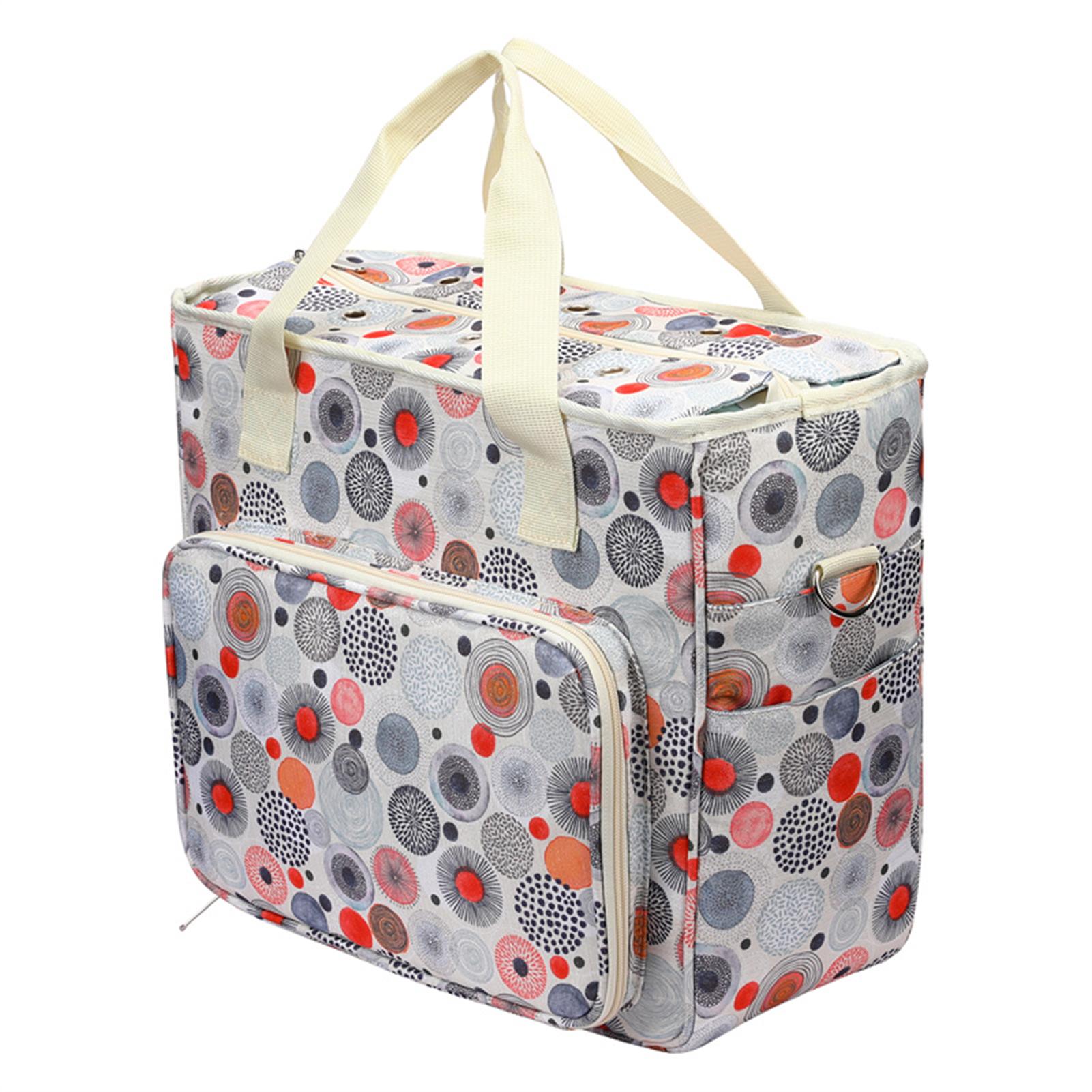 

Portable Crochet Tote Bag Large Capacity Multipurpose Printed Storage Bag Knitting Supplies Organizer