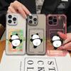 Card Slot Pocket Clear TPU Case For iPhone 17 16 Pro 17e 16e 15 14 13 12 Pro Max 11 Cartoon Panda Soft Silicone Phone Back Cover