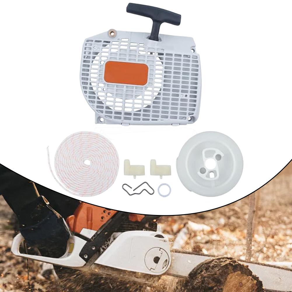 1Set MS460 Recoil Starter Assembly With Rope & Pulley Kit 1128 080 2104 1128 080 2100 Garden Tool Accessories