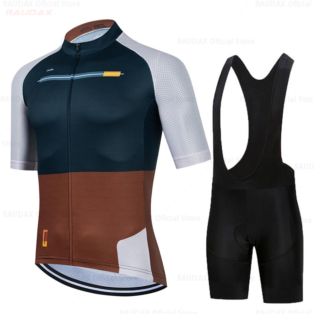Raudax 2025 Summer Cycling Jersey Set Breathable MTB Twelve Colors Cycling Clothing Mountain Bike Wear Maillot Ropa Ciclismo