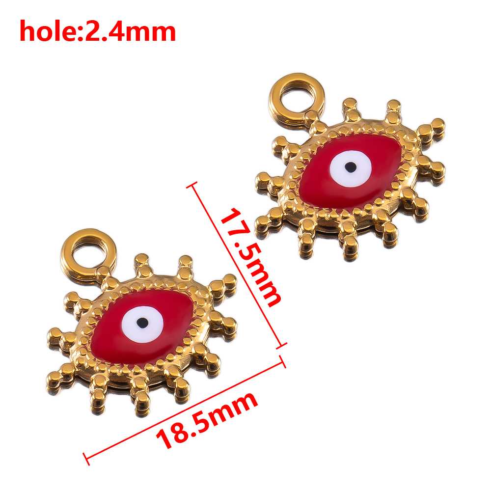 2pcs Stainless Steel Irregular Red Necklace Charms Gold Plated Imitation Pearl Earrings Component DIY Necklaces Jewelry Findings