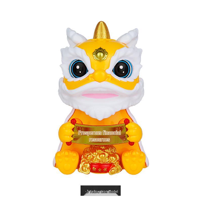 Solar-Powered Waving Lucky Cat Ornament for New Year and Car Dashboard