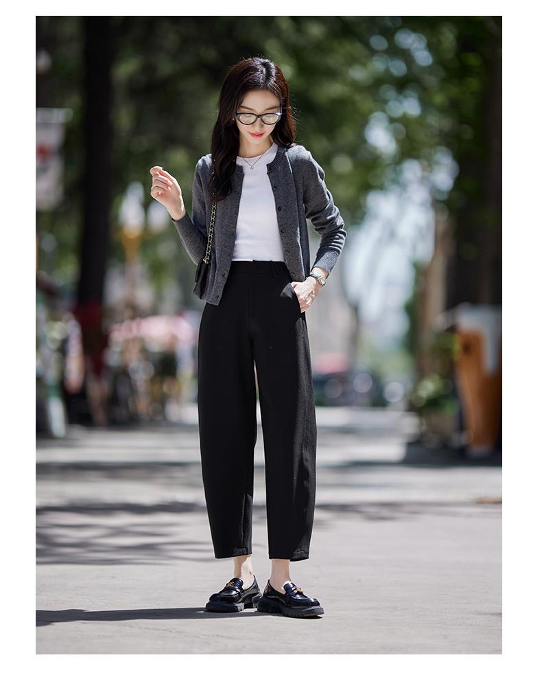 Elegant temperament, nine point suit, Haren pants, women's loose fit, high waist, slimming casual pants, women's pants
