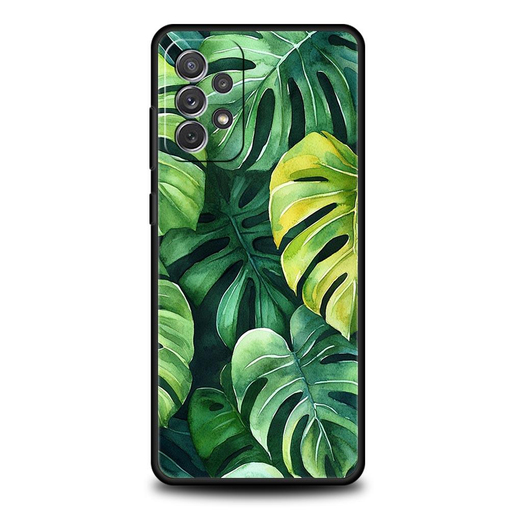 Leaves Monstera Green Phone Case for Samsung A51 A71 A21S A17 A11 A15 A25 A41 A23 A33 A53 A73 A07 A03S A05S A13 A35 A55 5G Cover