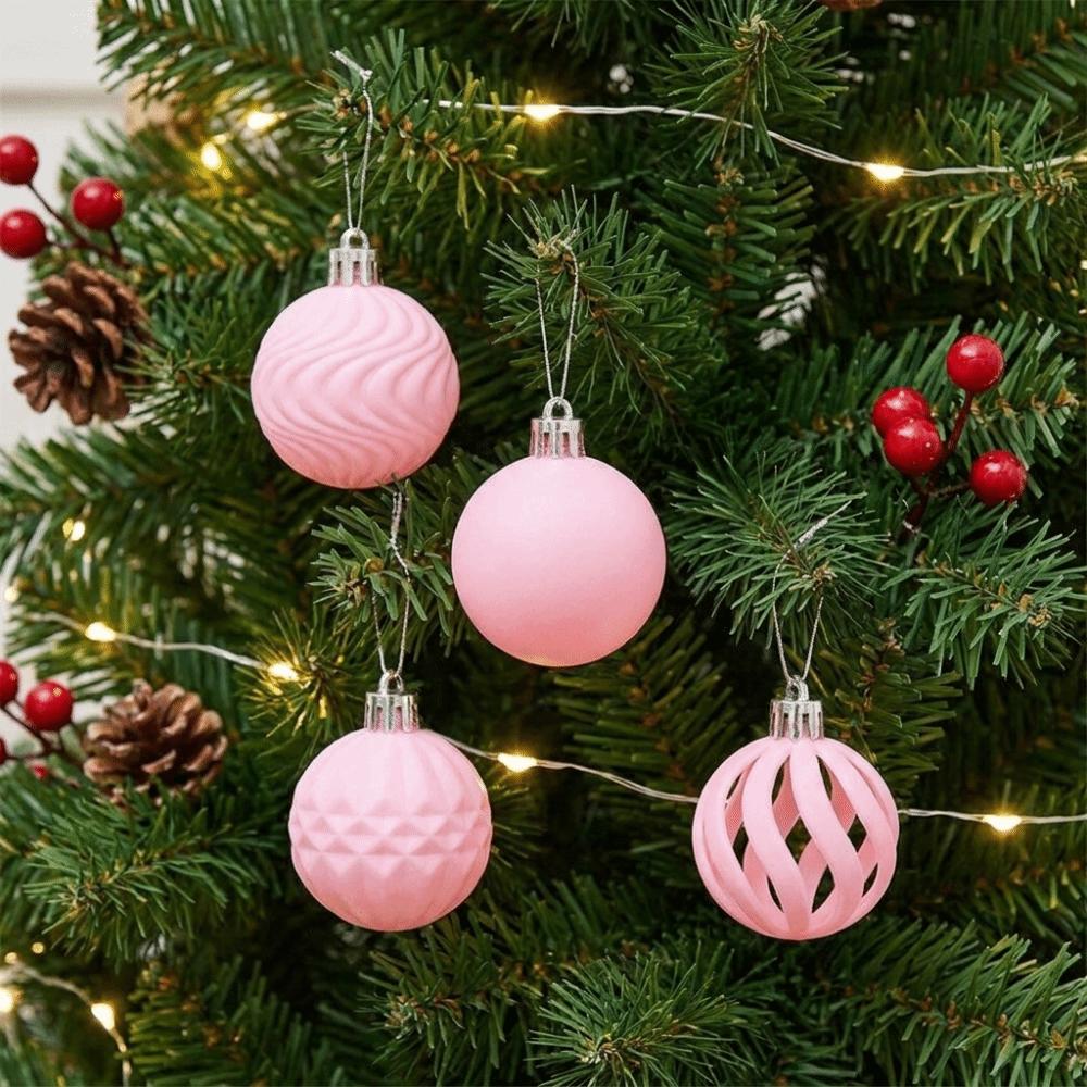 24pcs/Set Sparkling Christmas Spheres 4CM Xmas Window Decor Christmas Tree Props Festive Decoration