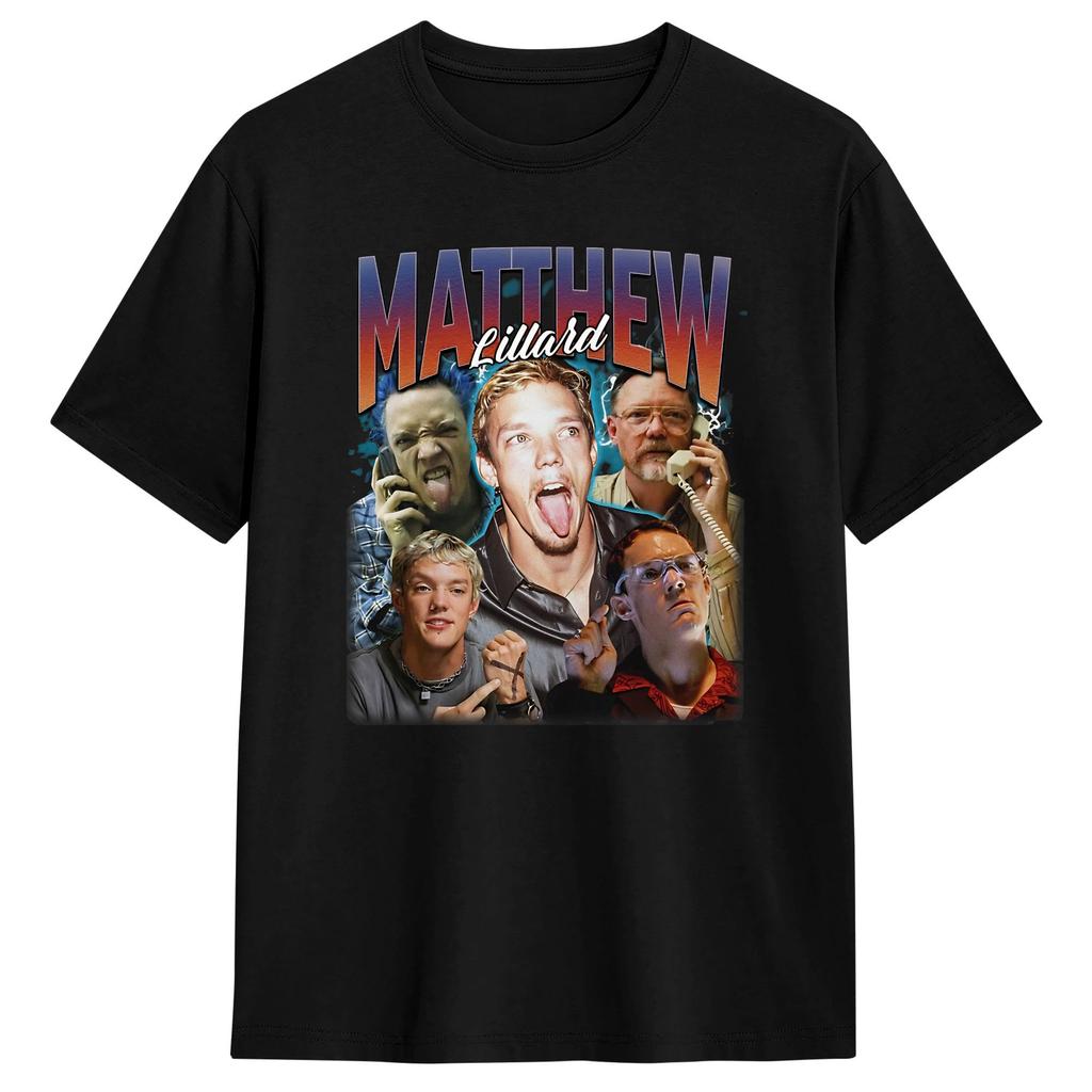 Oversize T-shirt Letni Matthew Lillard Koszulki Rekreacyjne Bawełniany T-shirt dla Unisex YK Zabawny Top z Krótkim Rękawem Koszulki