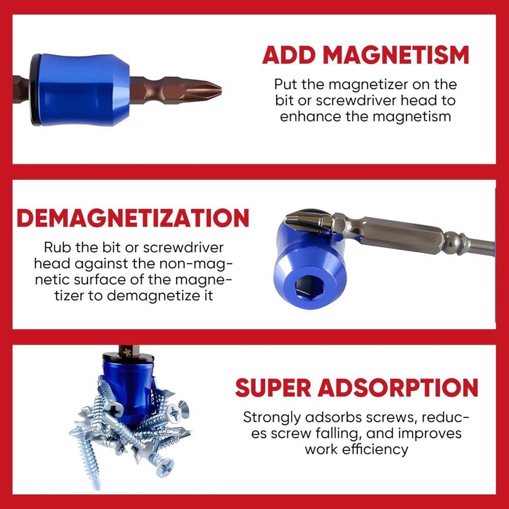 Strong Magnetic Magnetic Screw Ring 3-in-1 Anti-Slip Magnetic Bit Holder Aluminum Alloy High Hardness