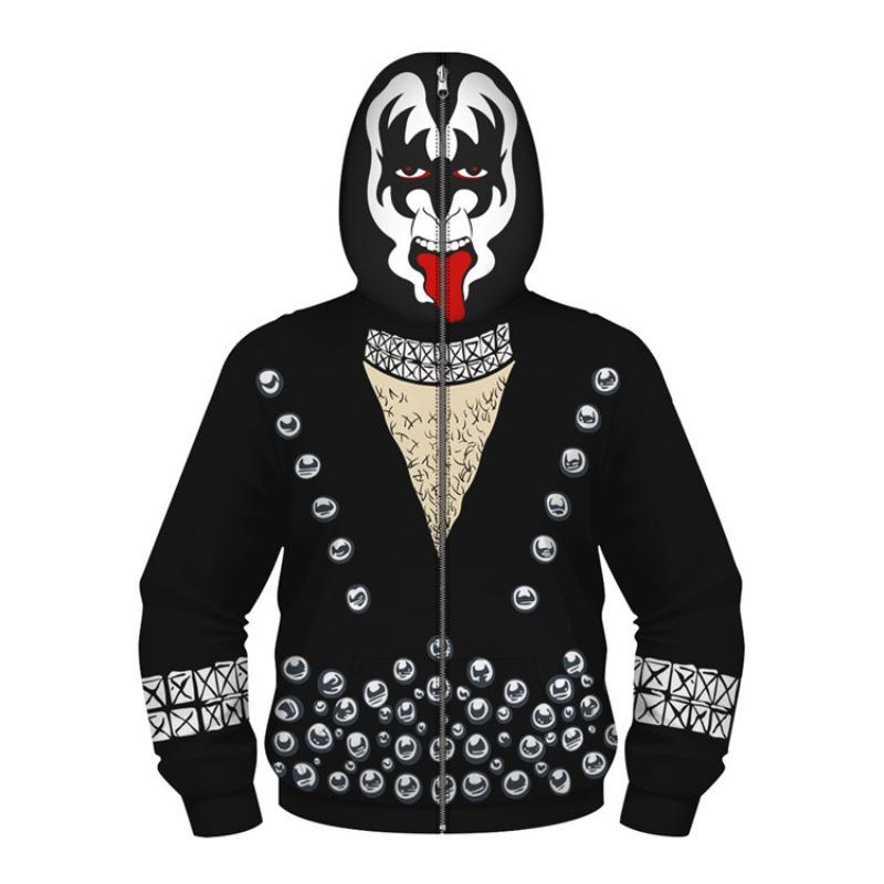 Boys Spring Autumn Spider Series 3D Digital Print Kids Roleplay Masked Long Sleeve Hooded Sweatshirt Kids