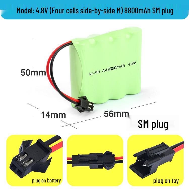Ni-MH AA Rechargeable Battery Pack for Remote Control Cars: 3.6V To 12V