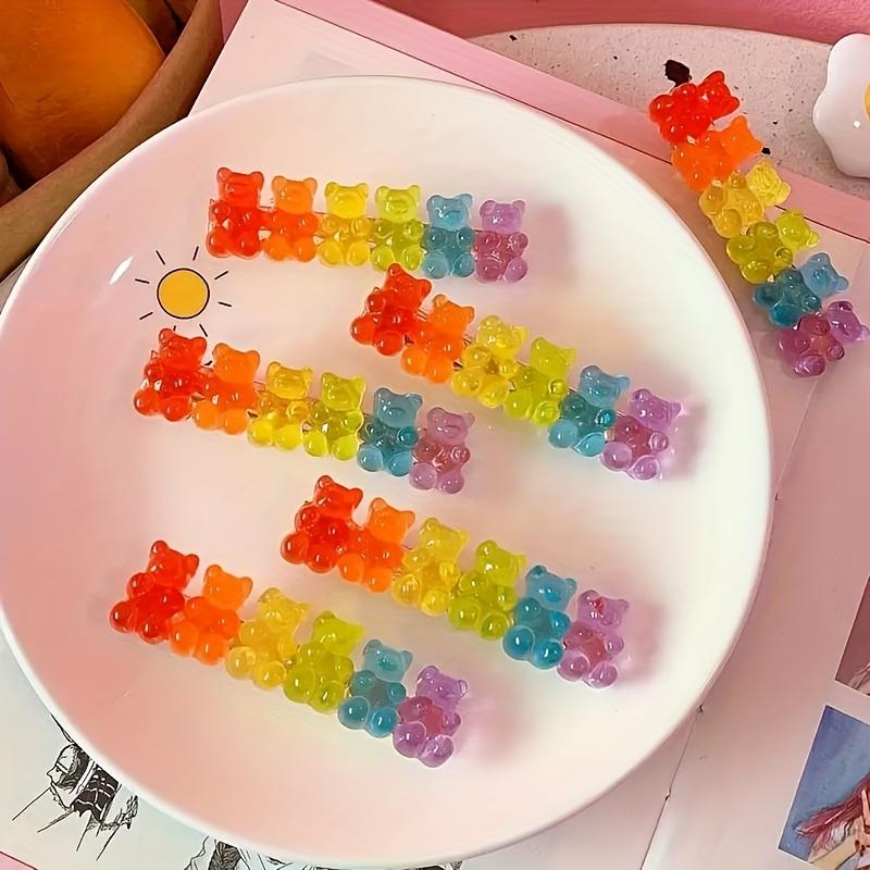 Jelly Bear Hair Clip | Multi-Color Plastic Duckbill Clips for Women | Cute & Durable Hair Accessories with Glossy Finish | Ideal for Styling