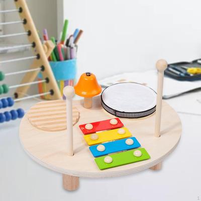 Kinder Schlagzeug Set, Montessori Perkussionsinstrument, Musikalisches Sinnesspielzeug, Holzbausätze für Alter 3