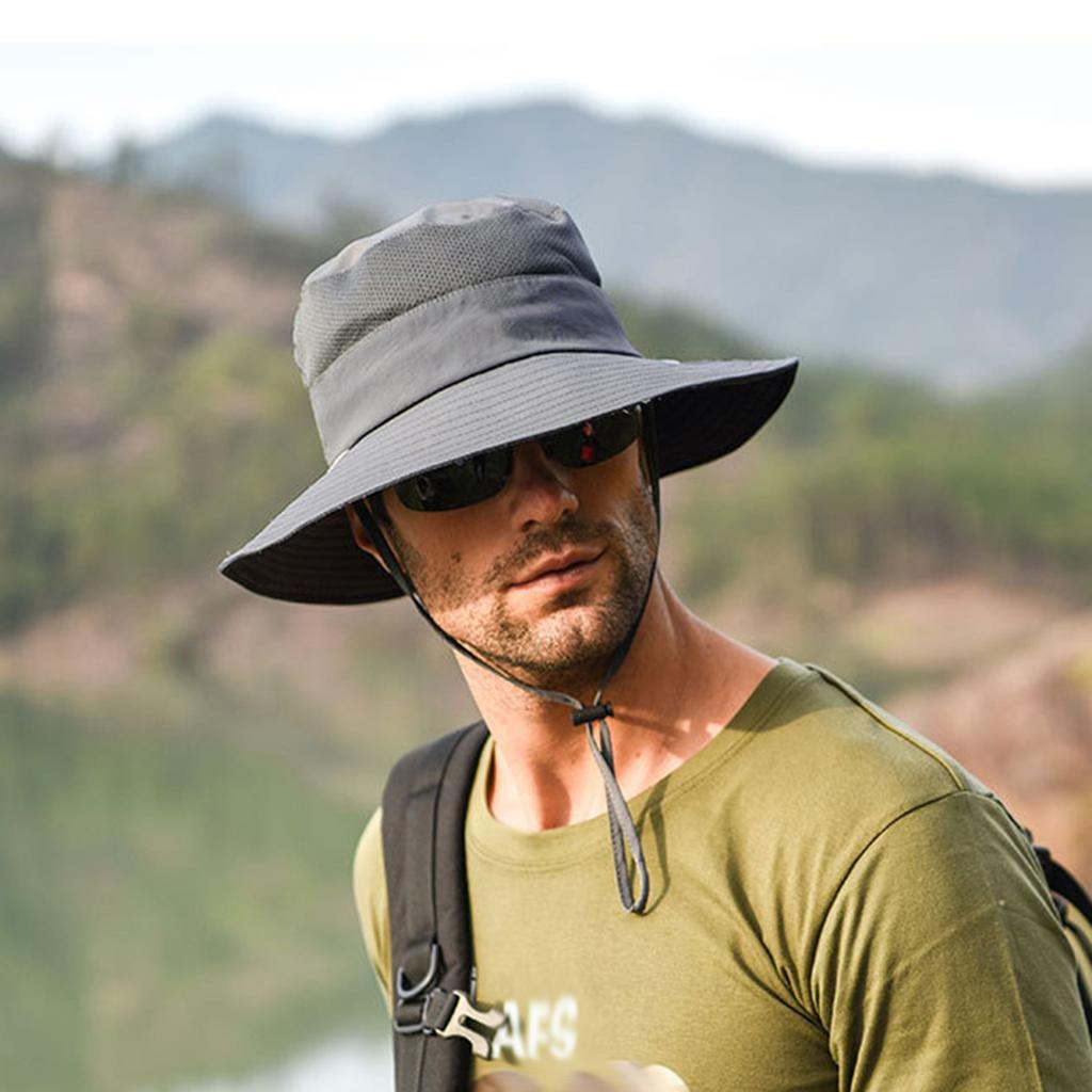 Sombrero de pesca con protección UV para hombres y mujeres, protección solar de verano al aire libre, sombrero de ala ancha impermeable