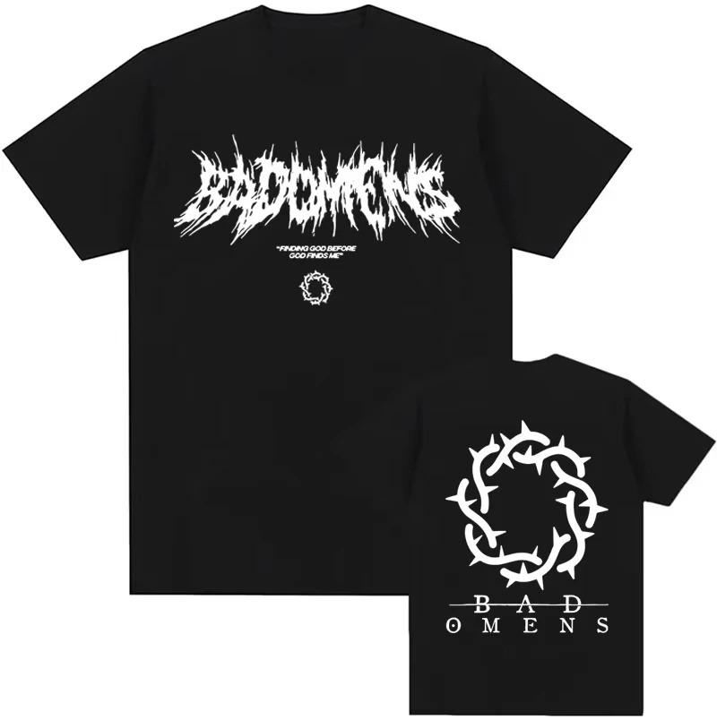 

Hip Hop Fashion Vintage T Shirts Funny Bad Omens Band Logo Graphic T Shirt Casual Loose Oversized Short Sleeve Tshirt Unisex 4XL