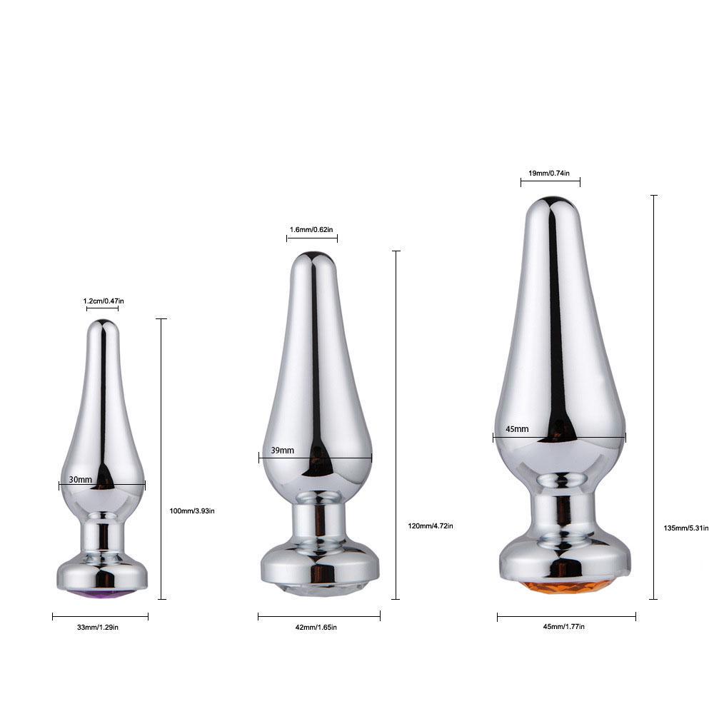 MoDi Crystal Silver Colour Metal Backyard Stainless Steel  Anal Plug