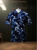 [Printed Design, Not Textured] Men'S Camouflage Polo Shirt, Short Sleeve, Suitable for Outdoor Activities And Casual Wear, Lightweight And Durable,