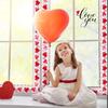Valentine Themed Border Trim Heart Borders Trim Wall Sticker 59ft Long 75mm Wide for Bedroom Home Party Decoration