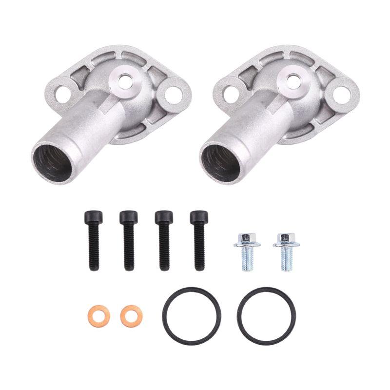 AEE4-2Sets V-Twin Aluminum Thermostat Outlet Cover For Can-Am 800 1000 Outlander Renegade 420262690 420262691
