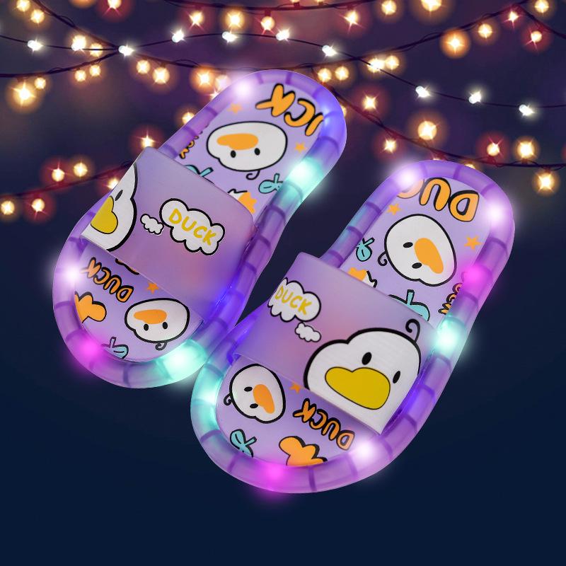 Pangpanglong Kids' Luminous Slippers - Cute, Anti-Slip for Indoor/Outdoor Use
