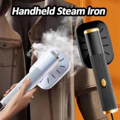 Vaporella Portatile da Viaggio o per la Casa, Mini Ferro da Stiro a Vapore con Impugnatura Rotante a 180°, Adatto per Abbigliamento in Tessuto Bianco
