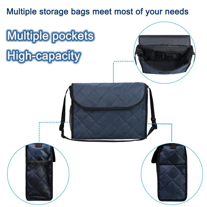 Multi-functional Wheelchair Bag Wheelchair Armrest Bag Disabled Wheelchair Rear Hanging Bag Outdoor Shoulder High-capacity