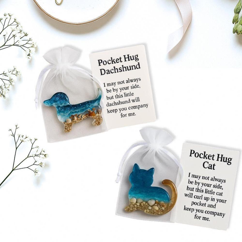 Positive Card Pocket Hug Gifts Miniature Figurine Inspirational Card  for Thoughtful Gift