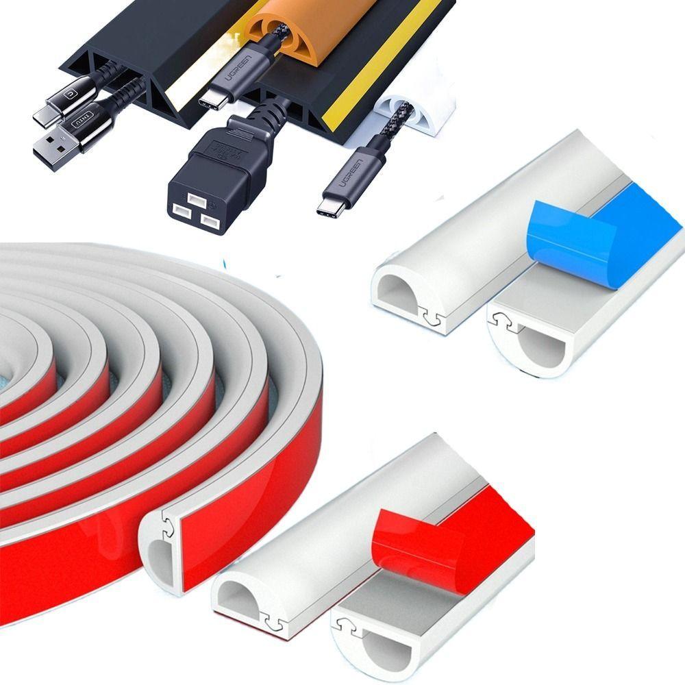 Power Cable Protector Floor Cord Cover Extension Wiring Duct Protector Anti-extrusion Electric Wire Slot Wire Organizer