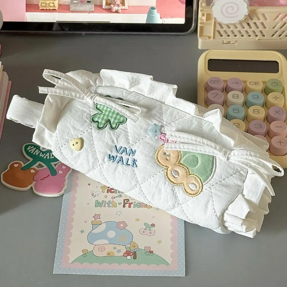 Large Capacity Pencil Pouch Case Sweet Stationery Handbag Makeup Storage Bag  Office Supplies