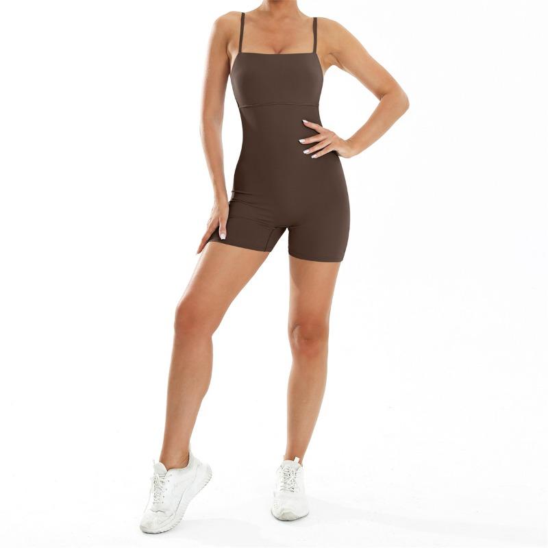 Peach Hip-lifting Tight-fitting One-piece Yoga Wear for Women, Nude-feeling Quick-drying Sports Back-beautiful Fitness Wear Short Suit