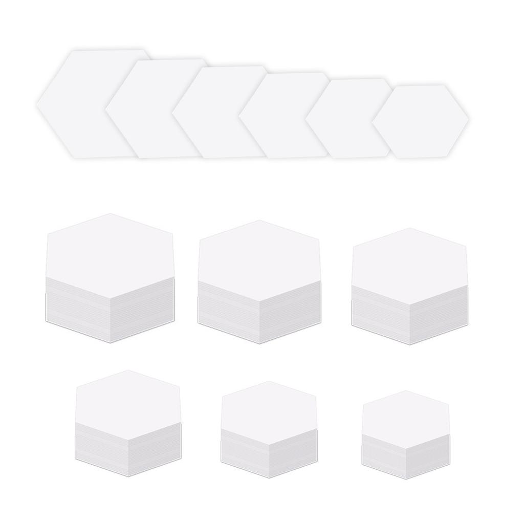 600Pcs Hexagon Paper Piecing Paper for Patchwork Quilting 6 Different Size Paper Piecing Shapes Quilting Templates