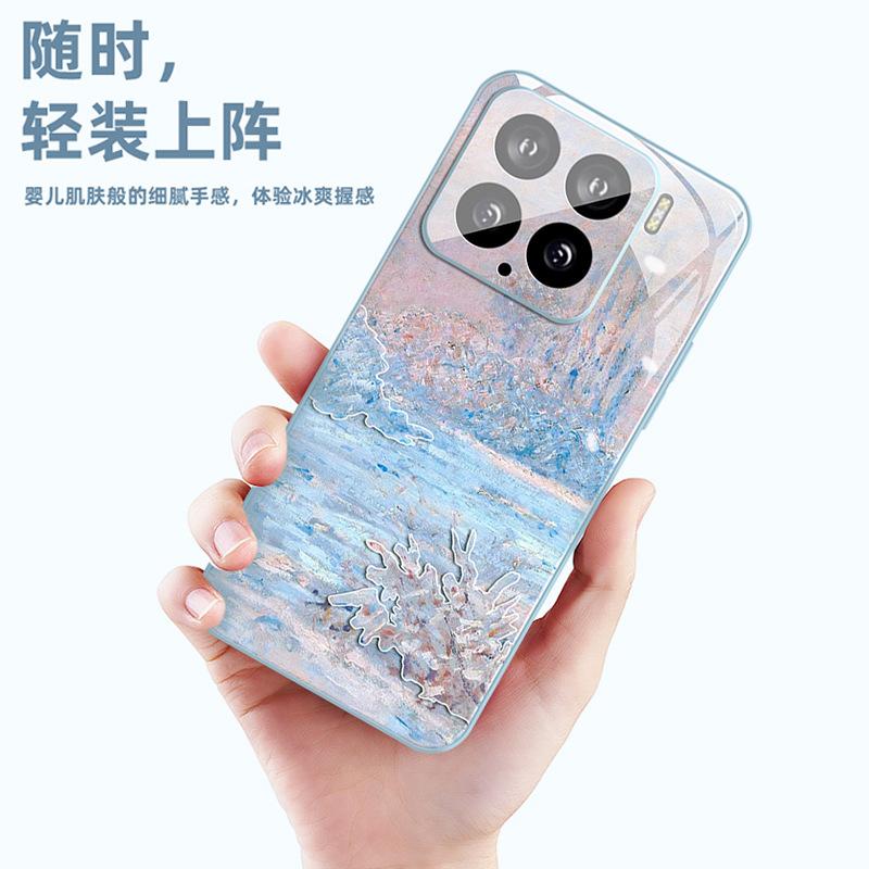 Applicable to the new pearlescent white Xiaomi Mi 15 mobile phone case, ice-sensitive crystal transparent heat dissipation glass MIUI comes with it.