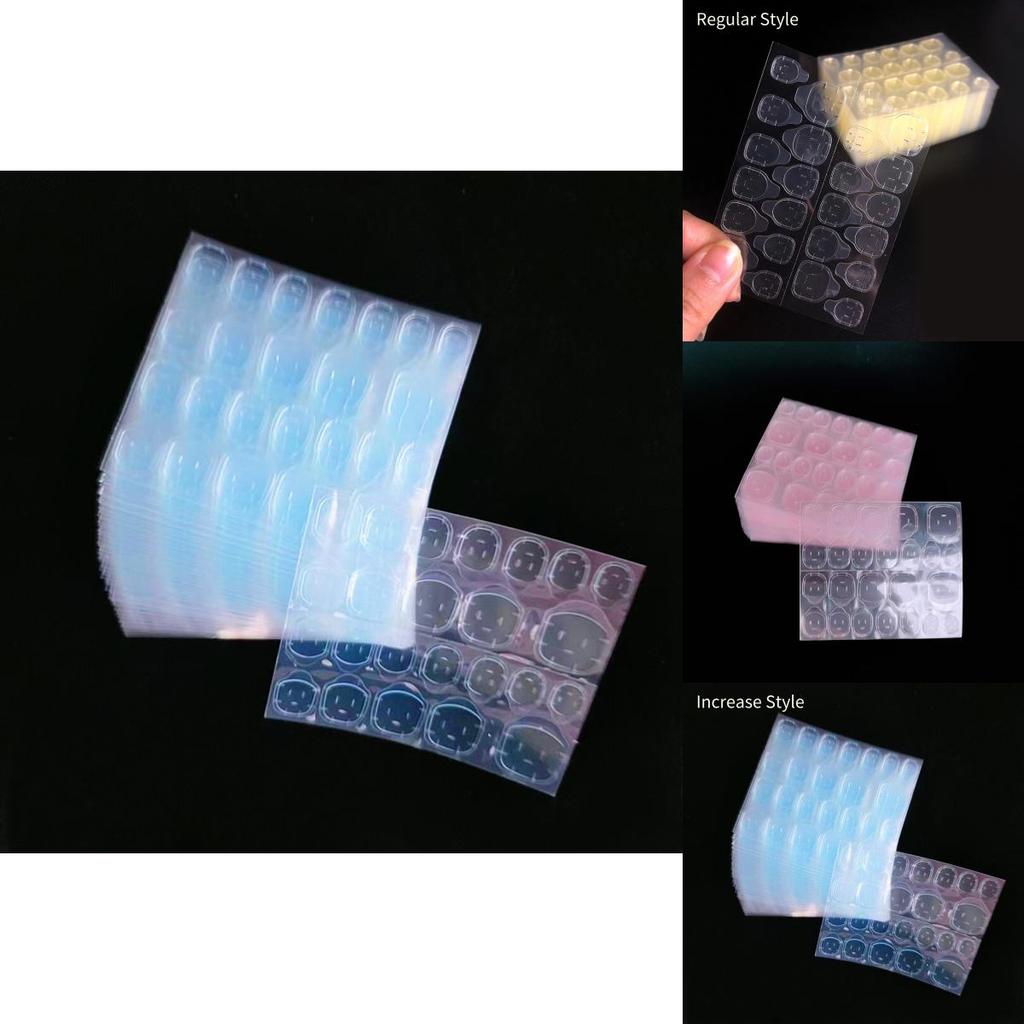 Jelly Double-sided Nail Adhesive For Effortless And Professional-looking Manicure 24 Thin Stickers 0.35mm Yellow Gel